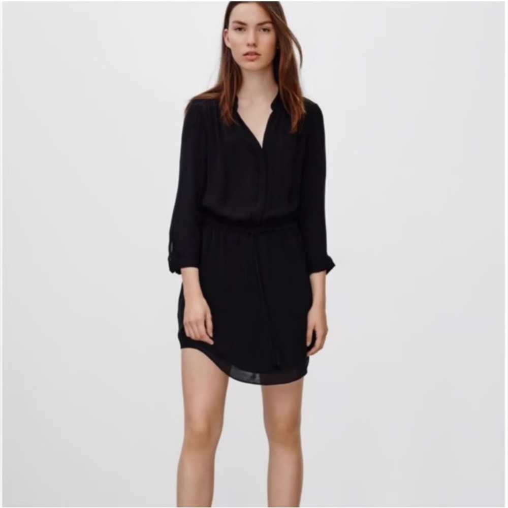 NWOT Aritzia Babaton Bennett Mini Shirt Dress in Black - Size XS